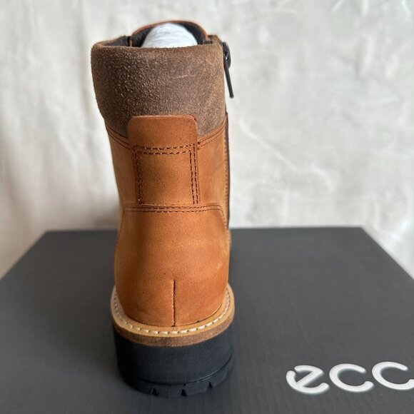 NIB! Ecco Elaina Lace Hydromax Ankle Boot 202123 Womens Size 5-5.5 Cognac/Brown - Picture 10 of 12